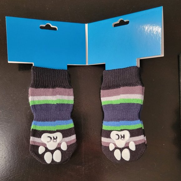 RC Pets Sport PAWks Dog Puppy Anti-Slip Socks Paw Protection Black Stripe Medium - Picture 2 of 4